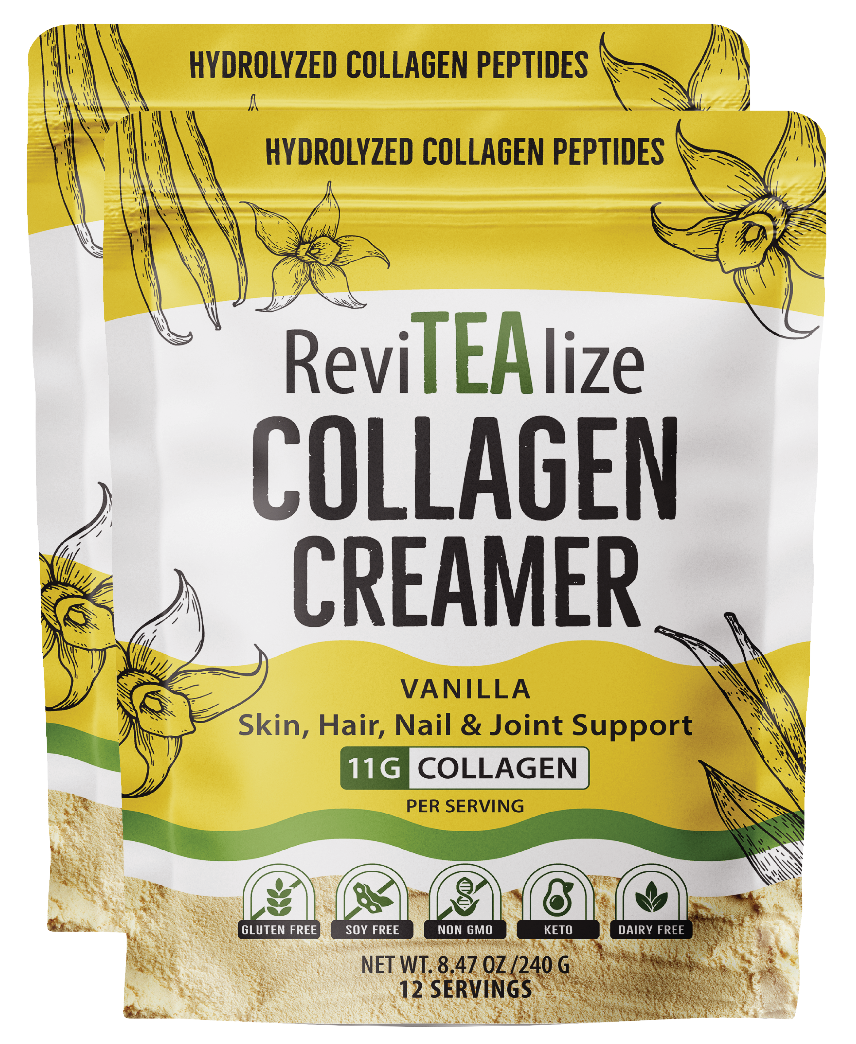 Collagen Creamer for Coffee or Tea - Vanilla - 2PACK – ReviTEAlize