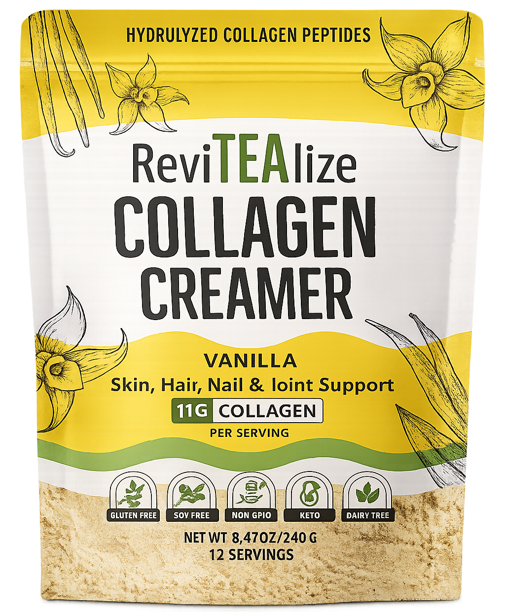 Collagen Creamer for Coffee - Grass Fed Collagen Peptides Powder
