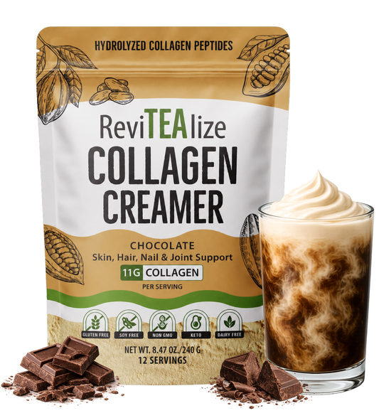 Collagen Creamer for Coffee - Grass Fed Collagen Peptides Powder with MCT Oil for Hair, Skin, Nails & Joint Support - Chocolate