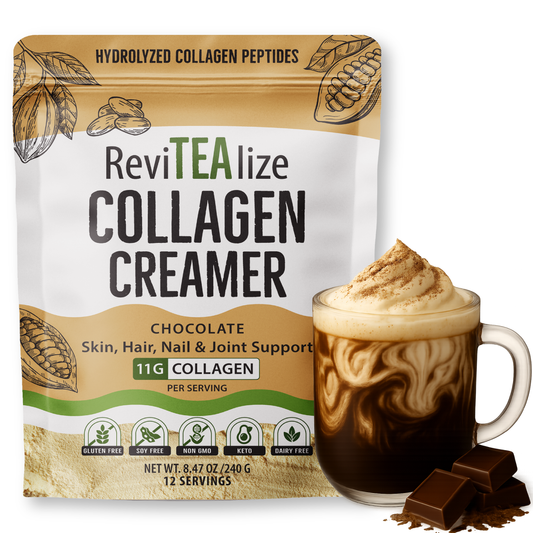 Collagen Creamer for Coffee - Grass Fed Collagen Peptides Powder with MCT Oil for Hair, Skin, Nails & Joint Support - Chocolate