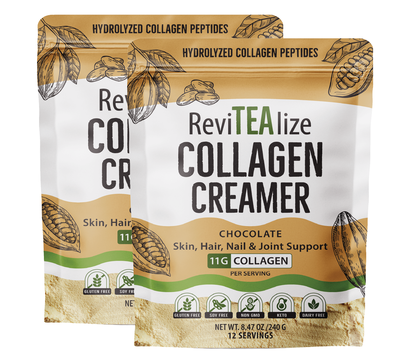 Collagen Creamer for Coffee or Tea - Chocolate - 2PACK
