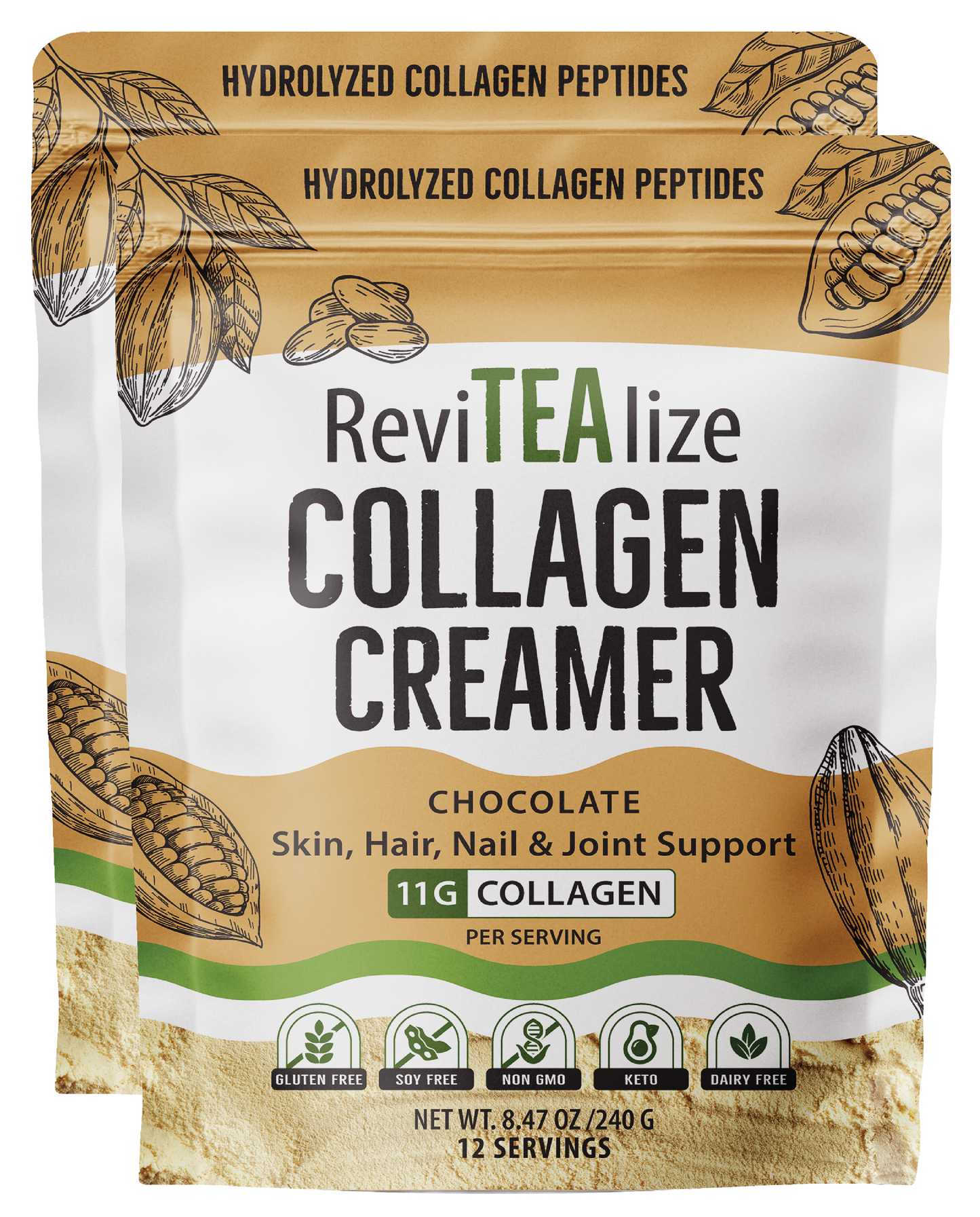 Collagen Creamer for Coffee or Tea - Chocolate - 2PACK