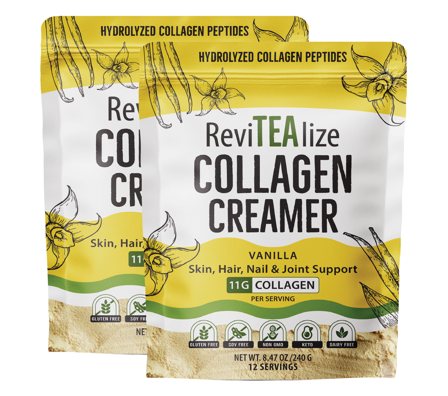 Collagen Creamer for Coffee or Tea - Vanilla - 2PACK
