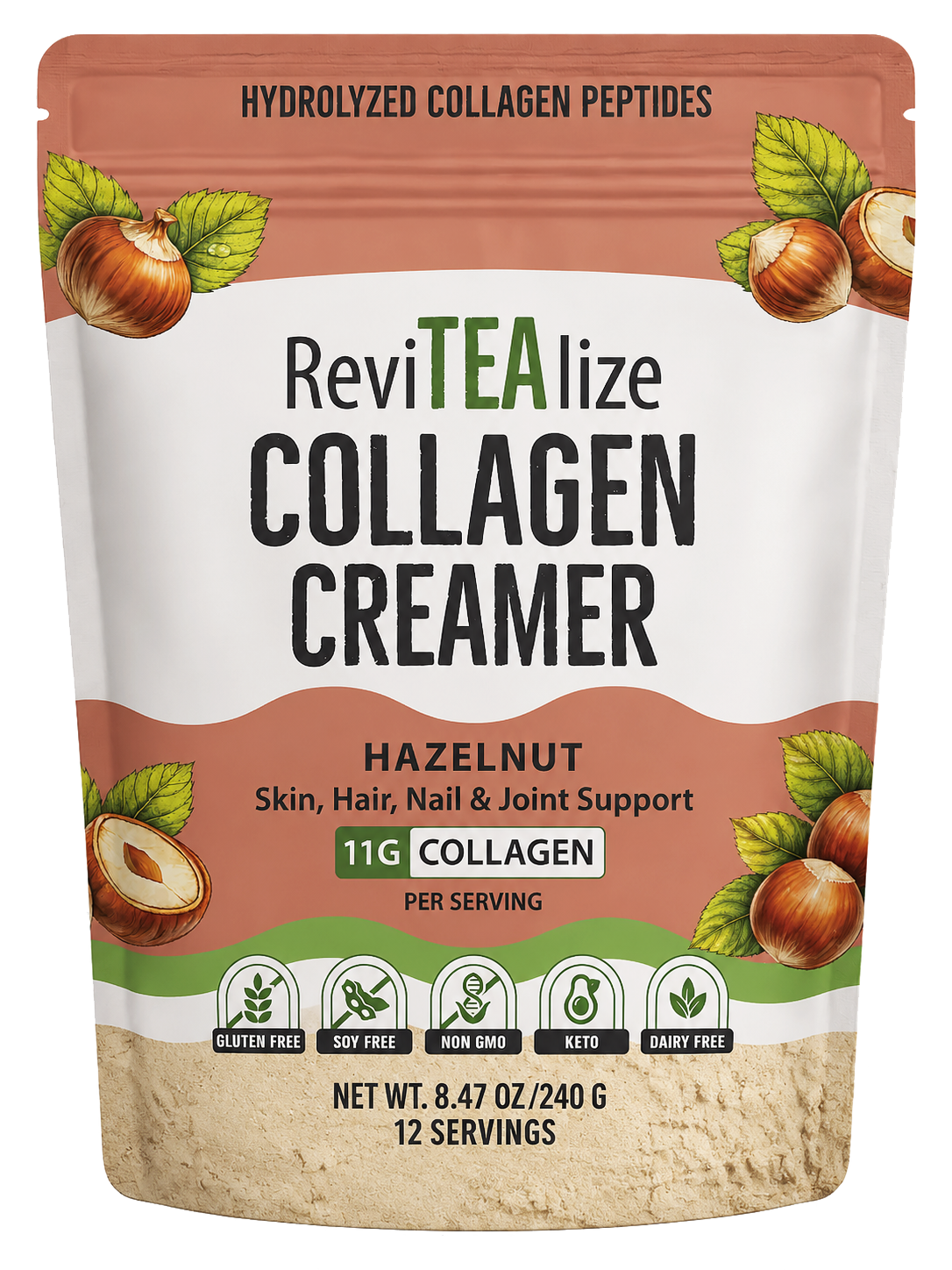 Collagen Creamer for Coffee - Grass Fed Collagen Peptides Powder with MCT Oil for Hair, Skin, Nails & Joint Support