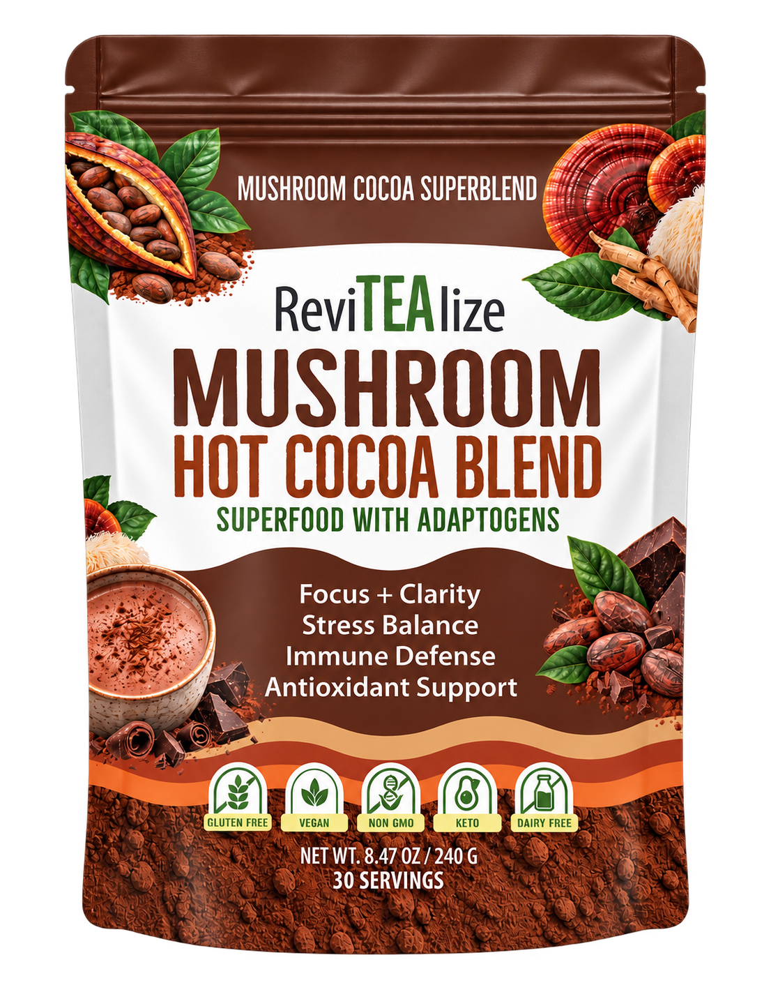Hot Cocoa Mushroom Blend - 30 Servings
