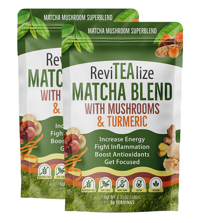 Matcha Mushroom Super Blend 6.35oz X 2 packs (60 Servings)