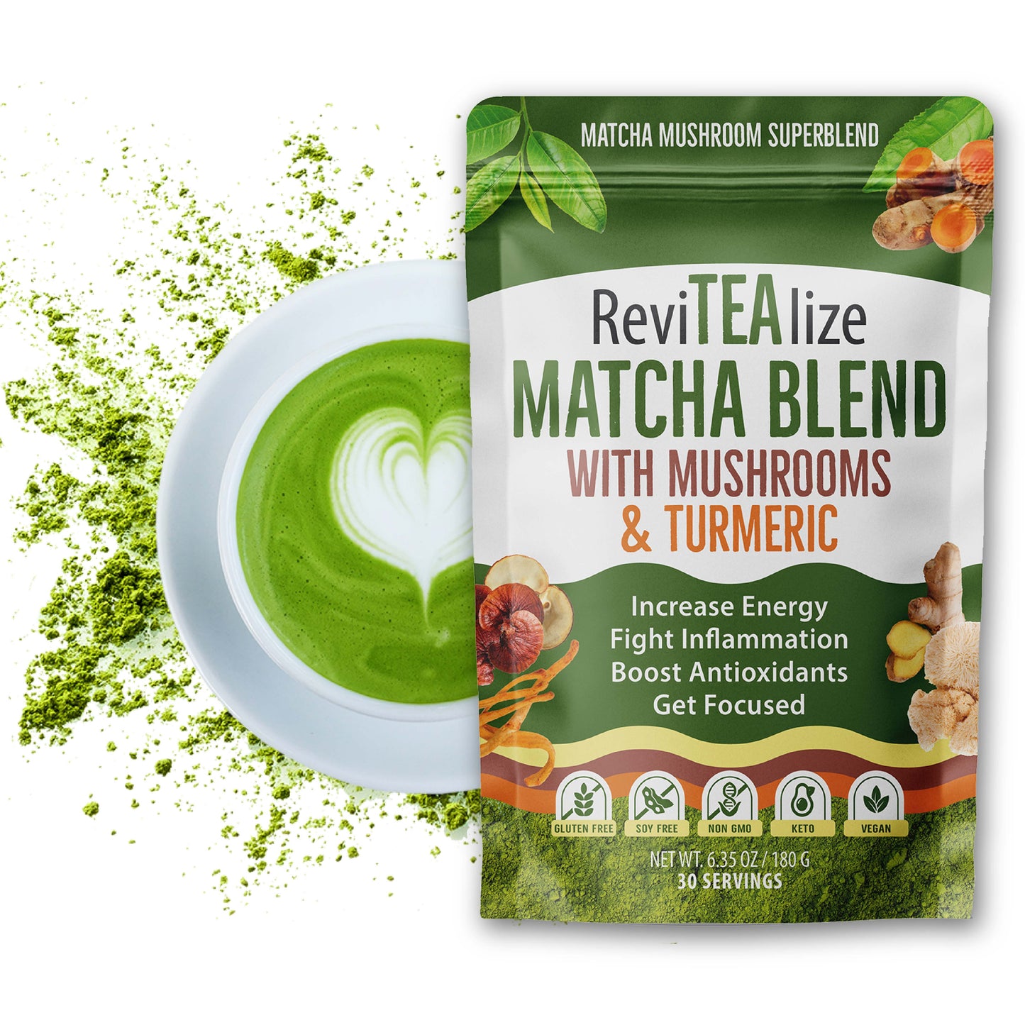 Matcha Mushroom Superfood Blend - 30 Servings