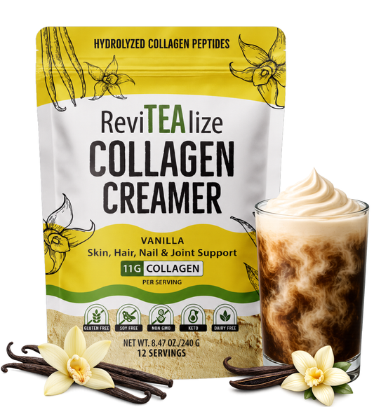 Collagen Creamer for Coffee - Grass Fed Collagen Peptides Powder with MCT Oil for Hair, Skin, Nails & Joint Support - Vanilla